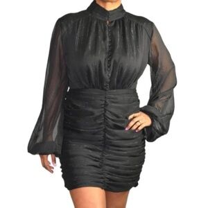 House of Harlow 1960 Black Long Sleeve Dress